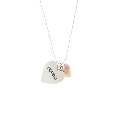 Silver plated two heart necklace